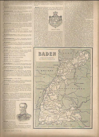 LAMINA 23006: Mapa de Baden, Alemania