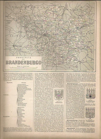 LAMINA 22924: Mapa de la provincia de Brandenburgo