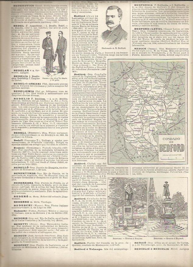 LAMINA 22964: Mapa del Condado de Bedford, Inglaterra