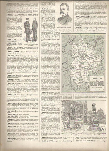 LAMINA 22964: Mapa del Condado de Bedford, Inglaterra
