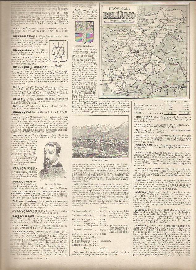 LAMINA 22957: Mapa de la Provincia de Belluno, Italia