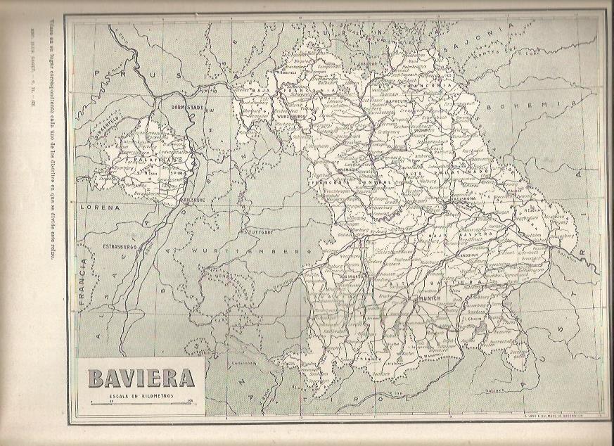 LAMINA 22970: Mapa de Baviera