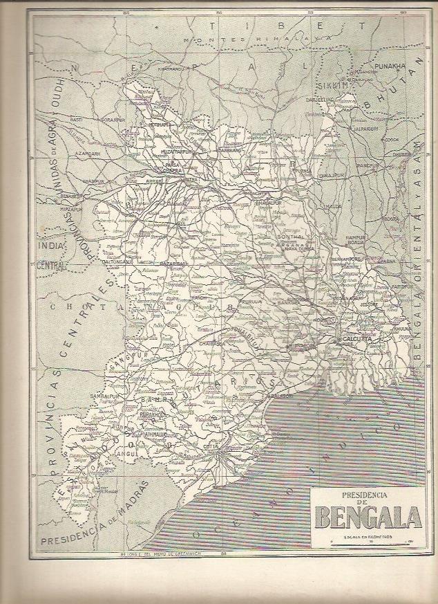 LAMINA 22955: Mapa de la Presidencia de Bengala, India