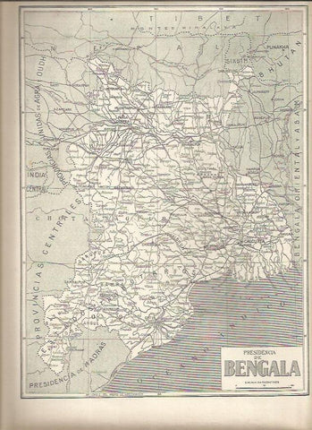 LAMINA 22955: Mapa de la Presidencia de Bengala, India