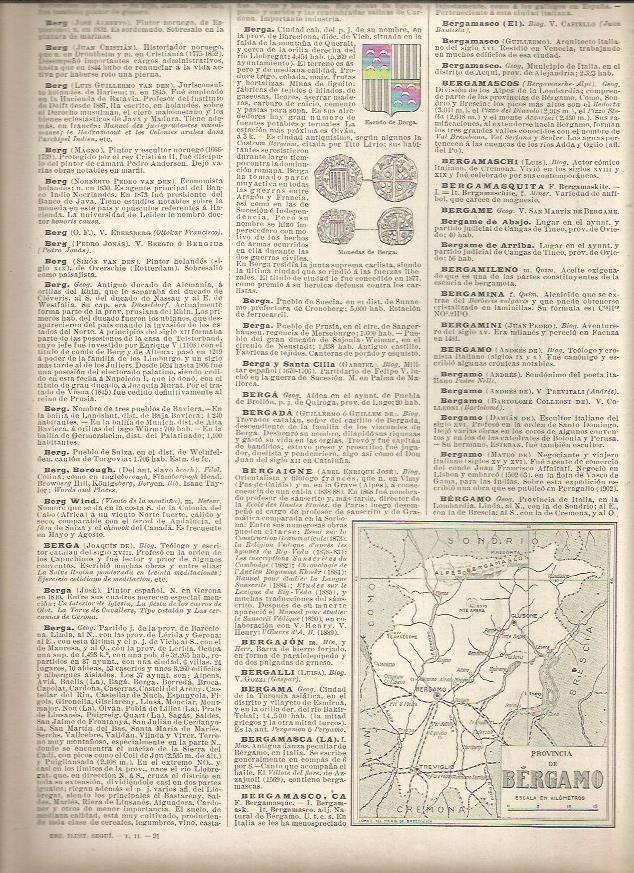 LAMINA 22951: Mapa de la Provincia de Bergamo, Italia