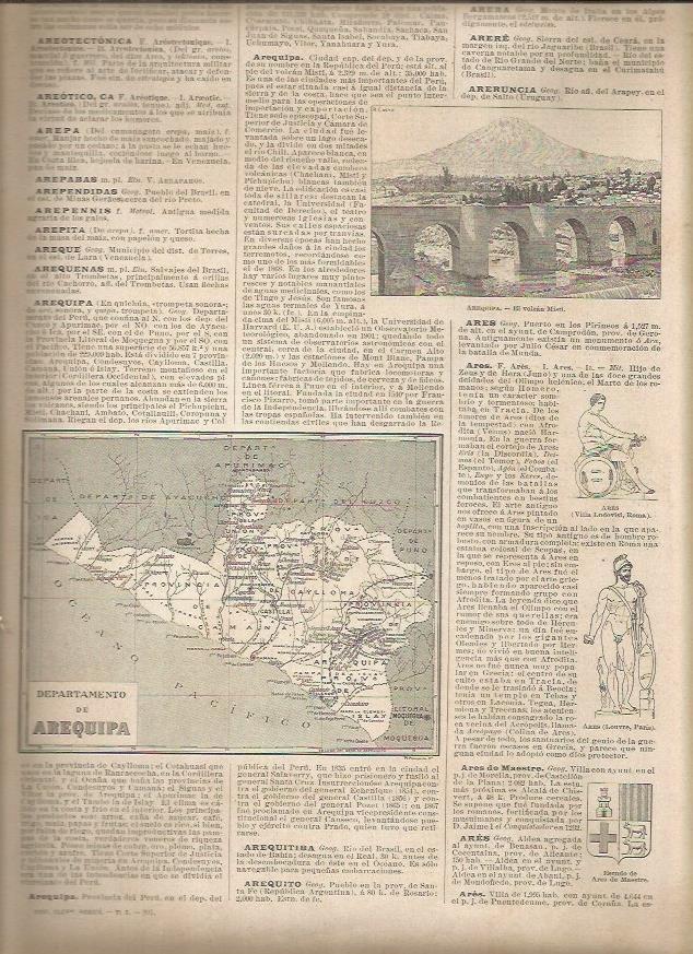 LAMINA 23109: Mapa del Departamento de Arequipa, Peru
