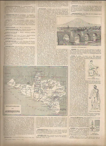 LAMINA 23109: Mapa del Departamento de Arequipa, Peru
