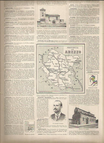 LAMINA 23108: Mapa de la Provincia de Arezzo, Italia