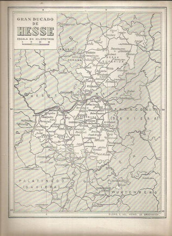 LAMINA 23154: Mapa del Gran Ducado de Hesse