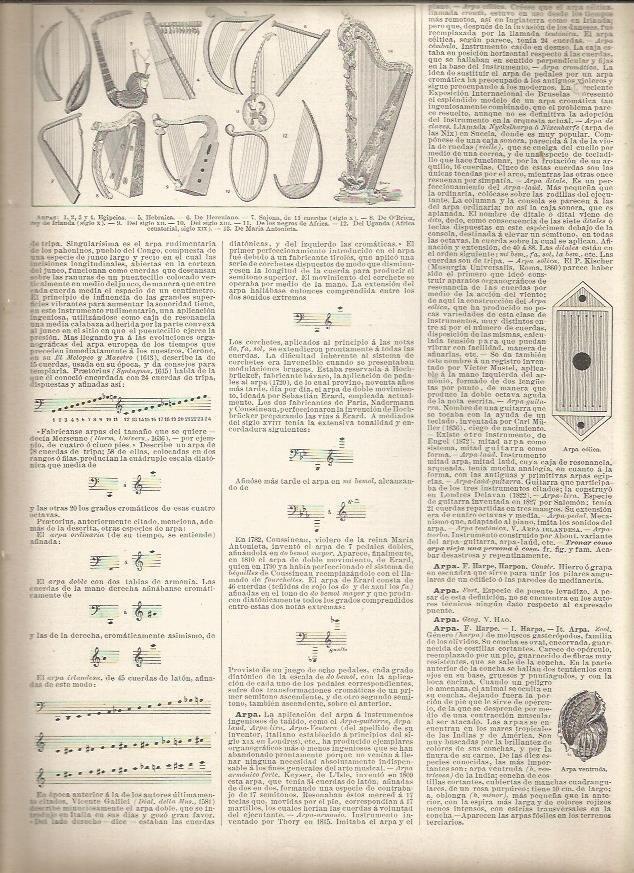 LAMINA 23097: Tipos de arpas