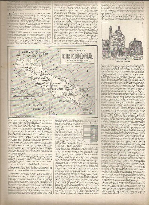 LAMINA 23058: Mapa de la Provincia de Cremona, Italia