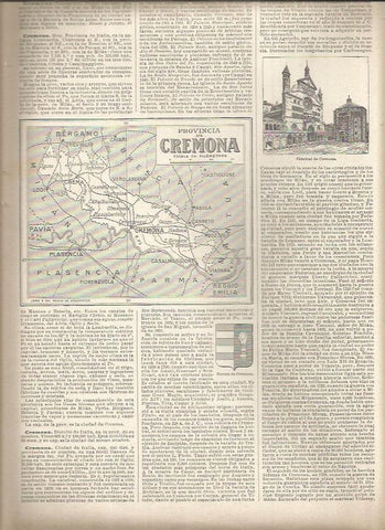 LAMINA 23058: Mapa de la Provincia de Cremona, Italia