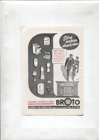 Publicidad epoca: firma electrodomesticos BROTO de Barcelona