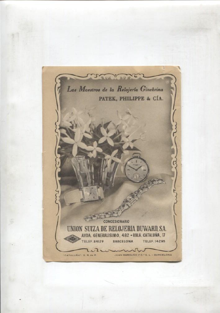 Publicidad epoca: Union Suiza de Relojeria Duward en Barcelona
