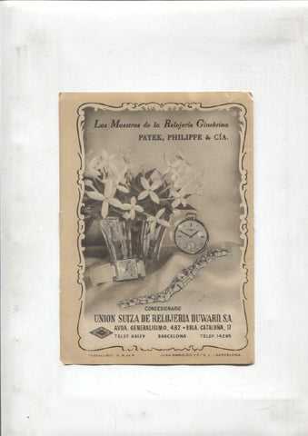Publicidad epoca: Union Suiza de Relojeria Duward en Barcelona