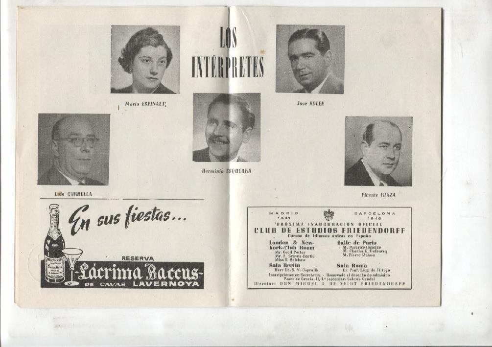Teatro del Liceo: folleto con la obra MARINA de arrieta