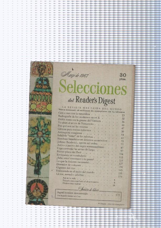 Selecciones del Reader s Digest Marzo 1967: Cara a cara con la naturaleza-