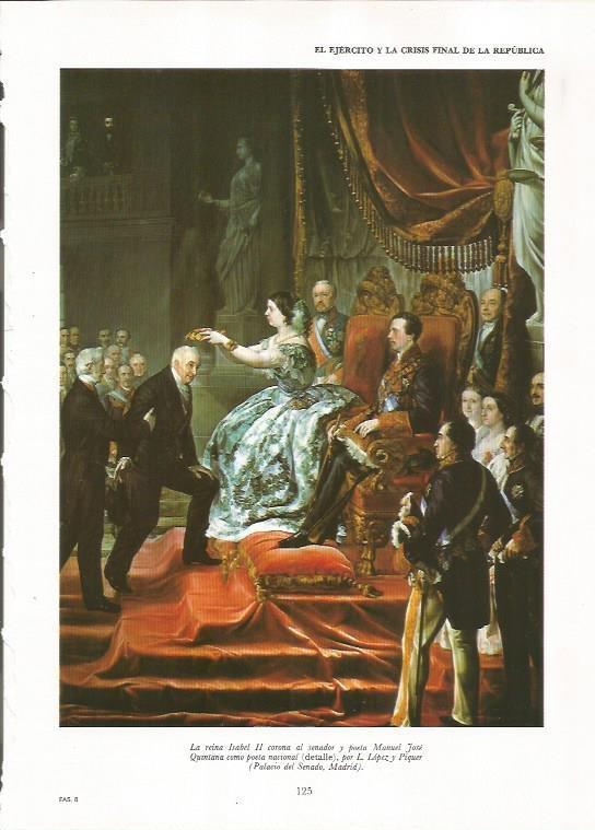 LAMINA 23433: Isabel II corona al senador Manuel Jose Quintana, por L.Lopez