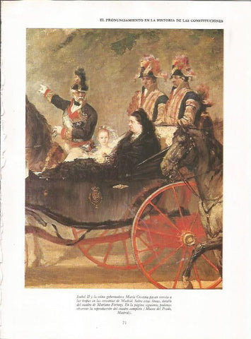 LAMINA 23425: Isabel II y Maria Cristina pasan revista a las tropas, por Mariano Fortuny