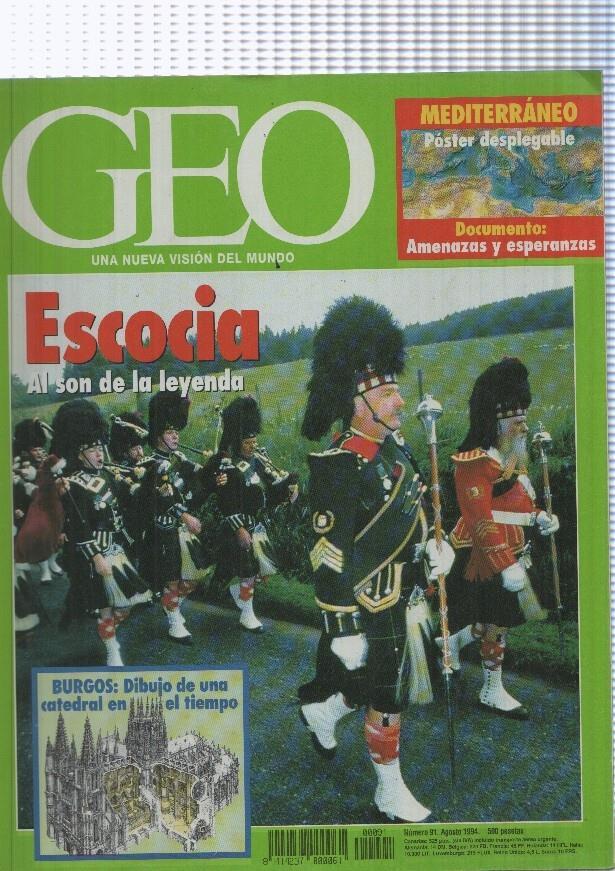 Geo numero 91, agosto 1994: Escocia, al son de la leyenda- Mediterraneo, poster