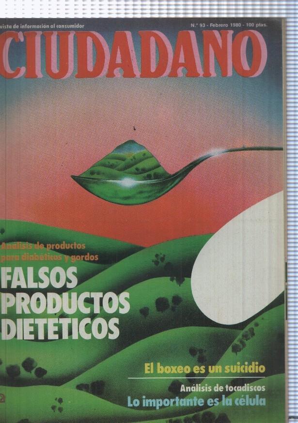 Ciudadanos numero 93, febrero 1980: Analisis de productos para diabeticos y