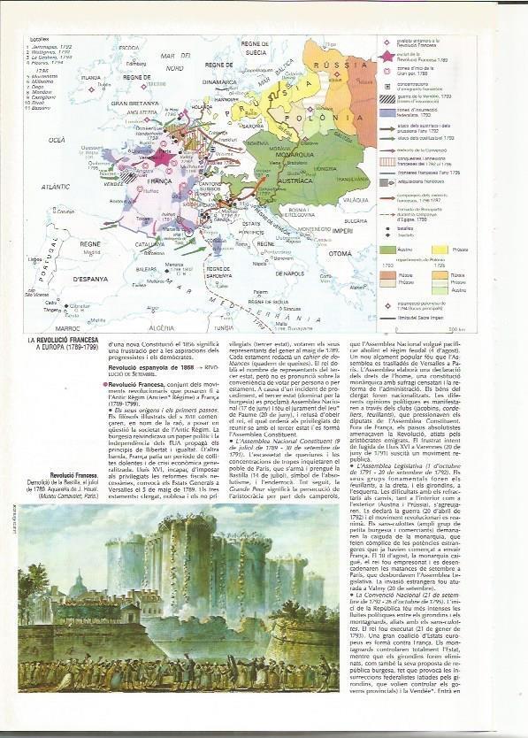 LAMINA 24358: Mapa de la Revolucion Francesa en Europa (1789-1799)