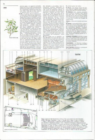 LAMINA 24411: Seccion y planta del Teatro Nacional de la Colline en Paris