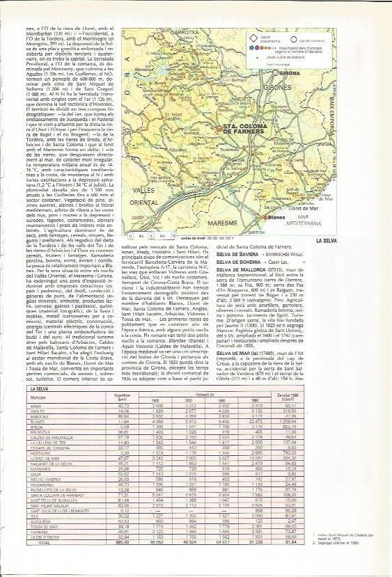 LAMINA 24391: Mapa de la comarca de La Selva, Catalunya