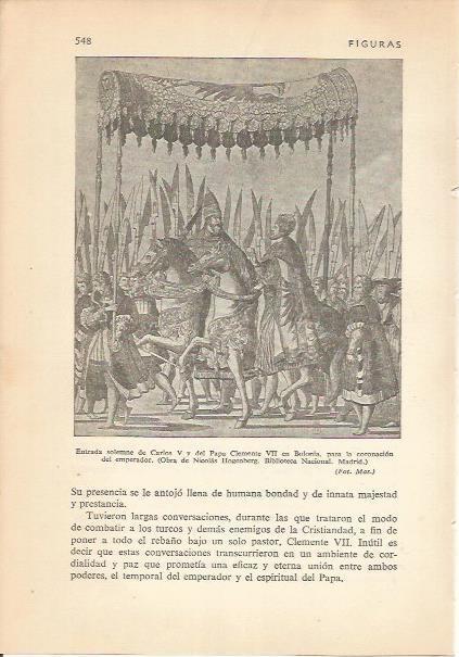LAMINA 24279: Entrada en Bolonia de Carlos I y el papa Clemente VII