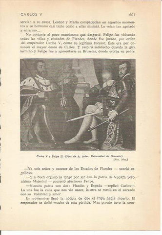 LAMINA 24297: Carlos V y Felipe II, por A. Acias