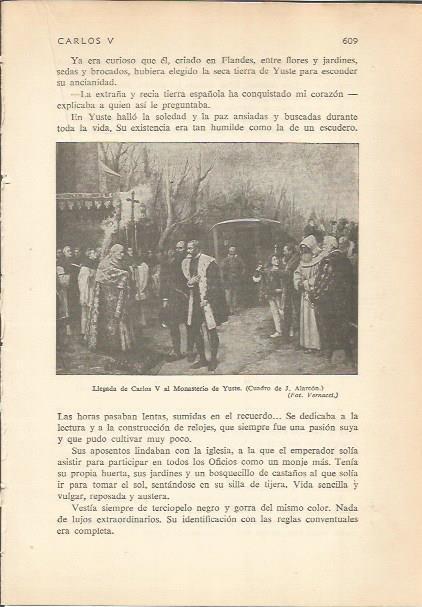 LAMINA 24300: Carlos V en el monasterio de Yuste, por J. Alcorcon