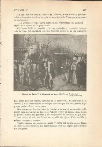 LAMINA 24300: Carlos V en el monasterio de Yuste, por J. Alcorcon
