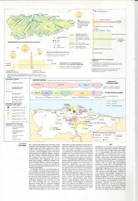 LAMINA 24600: Mapa de la economia de Asturias