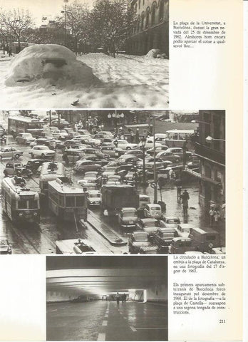 LAMINA 23977: Plaza Universitat de Barcelona en la nevada de 1962