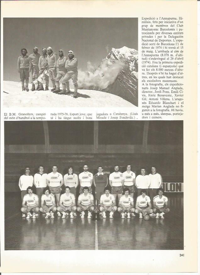 LAMINA 23992: El BM Granollers en 1974-75