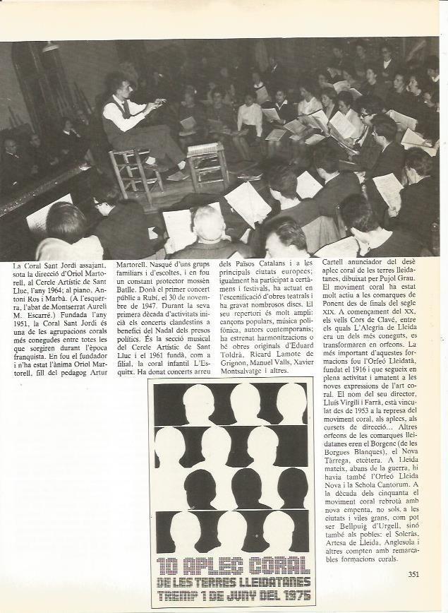 LAMINA 24045: Coral Sant Jordi en el Cercle Artistic de Sant Lluc. 1964