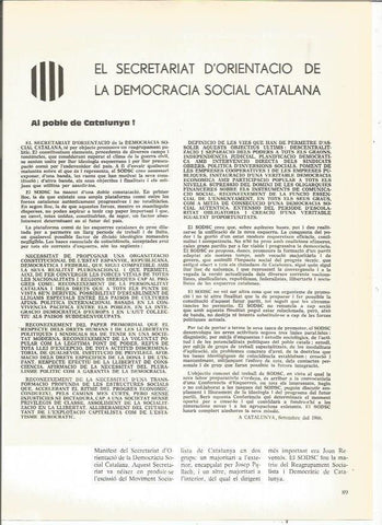 LAMINA 23919: Manifiesto del Secretariado de Orientacio de la Democracia Social Catalana
