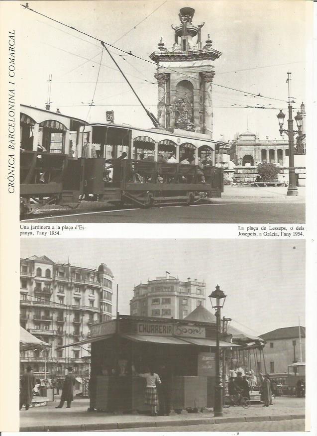 LAMINA 23928: Plaza Espanya y Plaza Lesseps de Barcelona. 1954