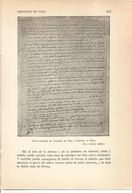 LAMINA 24184: Carta de Leonardo da Vinci a Ludovico el Moro