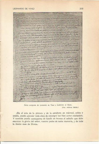 LAMINA 24184: Carta de Leonardo da Vinci a Ludovico el Moro