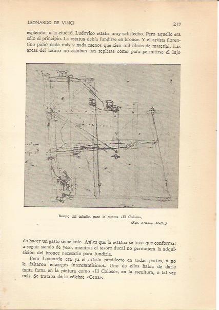 LAMINA 24188: Boceto para la estatua El Coloso, de da Vinci