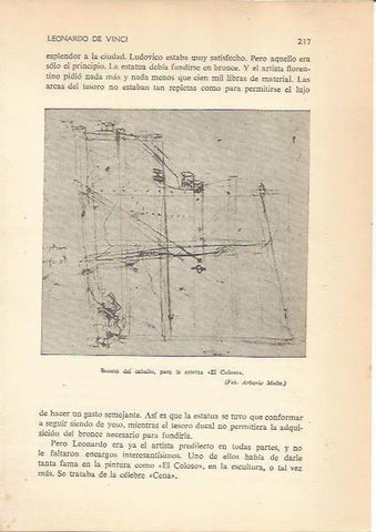 LAMINA 24188: Boceto para la estatua El Coloso, de da Vinci