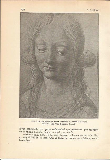 LAMINA 24190: Cabeza de mujerm por Leonardo da Vinci