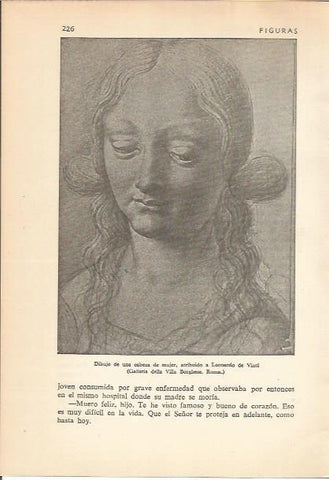 LAMINA 24190: Cabeza de mujerm por Leonardo da Vinci