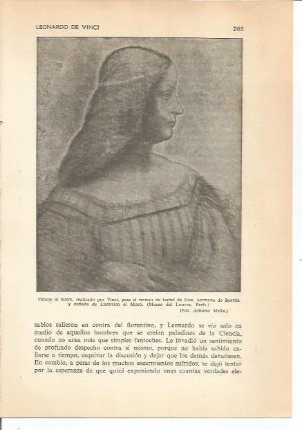 LAMINA 24201: Esbozo para el retrato de Isabel de Este, por Da Vinci