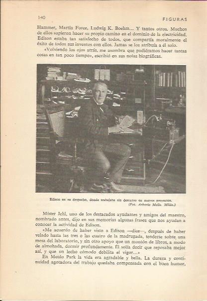 LAMINA 24165: Edison en su despacho