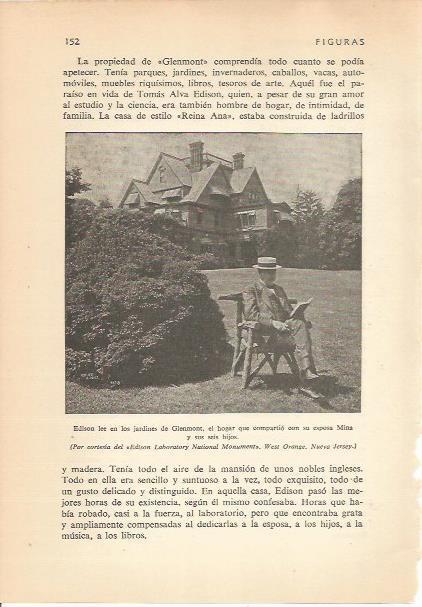 LAMINA 24170: Edison en los jardines de Glenmont