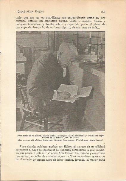 LAMINA 24174: Edison escribiendo en su libro de notas