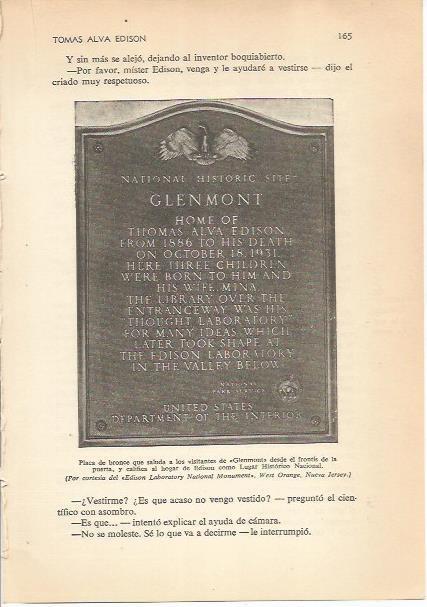 LAMINA 24175: Placa de bienvenida a Glenmont, casa de Edison