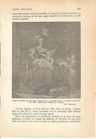 LAMINA 24231: Maria Antonieta con sus hijoos